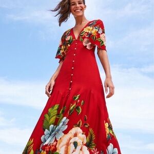 ✨ FARM Rio Authentic Brazilian Maxi Dress – Rare Vintage Floral Print ✨